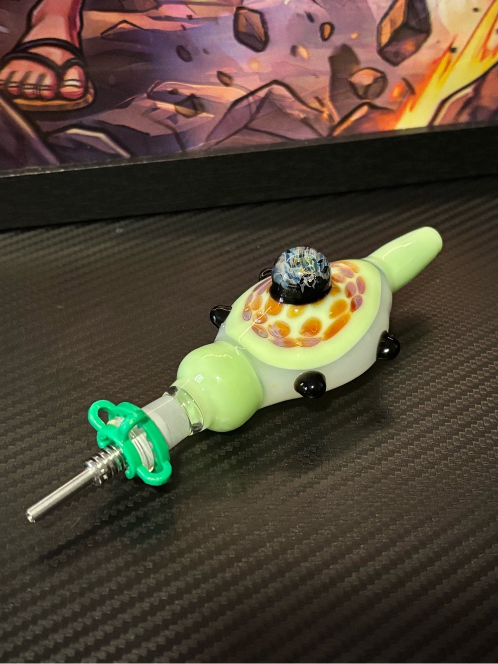 Turtle-shaped object on table